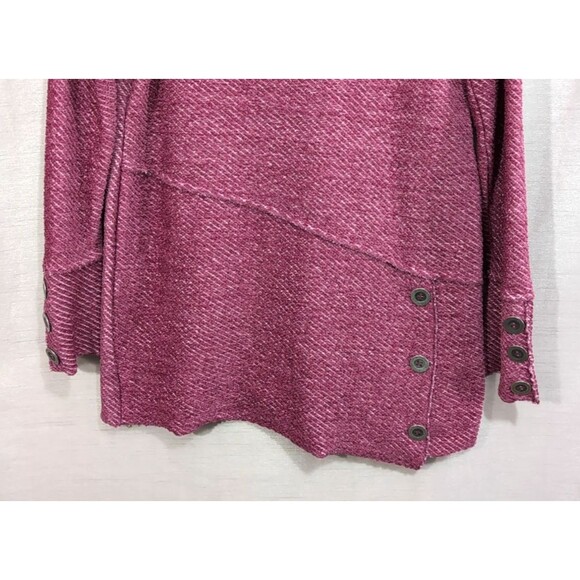 Soft Surroundings MEDIUM Terry Pullover Tunic Top Cowl Neck Pink Lagonlook Boho - Picture 12 of 16